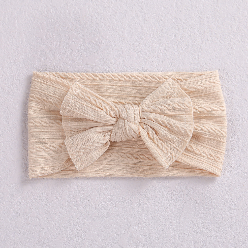 Wholesale Nylon baby elastic jacquard wide bow headband